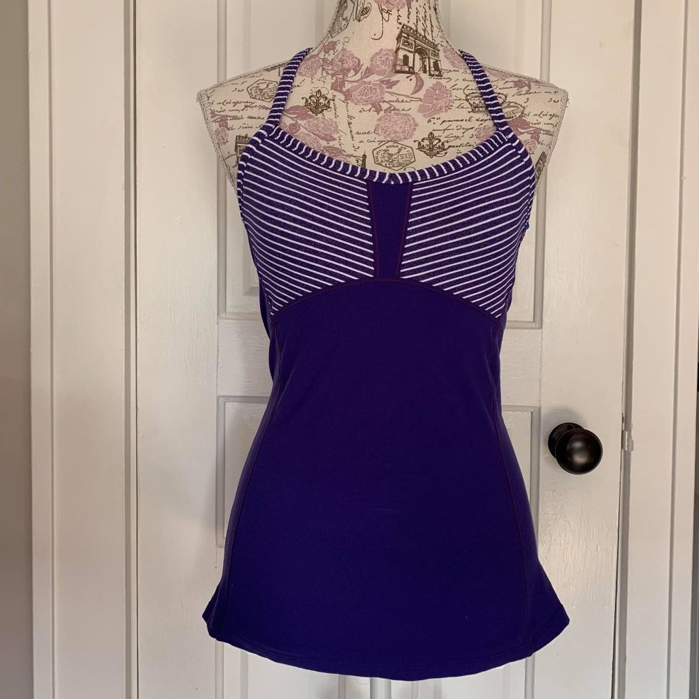 Athleta Tank Top Blue/White Size Small